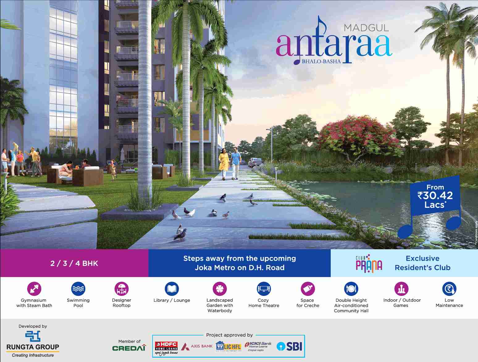 Book your beautiful abode starting @ 30.42 Lacs at Rungta Madgul Antaraa in Kolkata Update